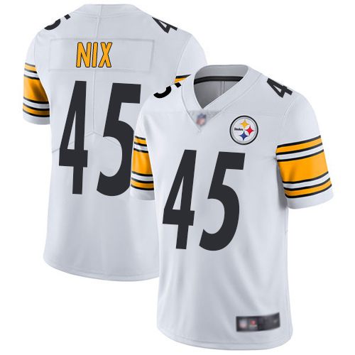 Men Pittsburgh Steelers Football #45 Limited White Roosevelt Nix Road Vapor Untouchable Nike NFL Jersey